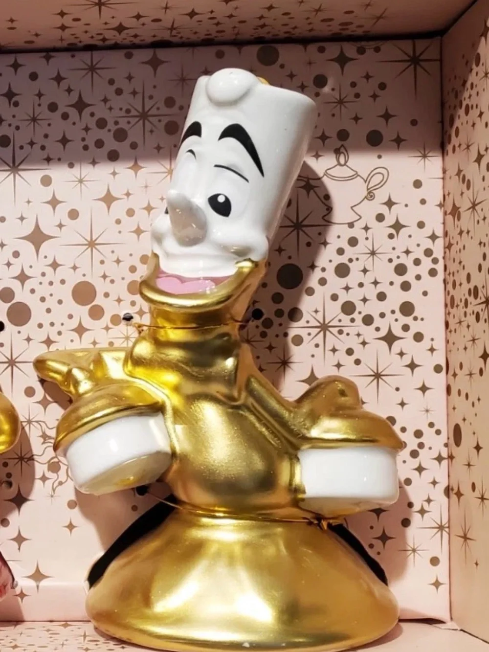 Disney Beauty & The Beast Cogsworth Clock Lumiere Salt & Pepper Shakers New